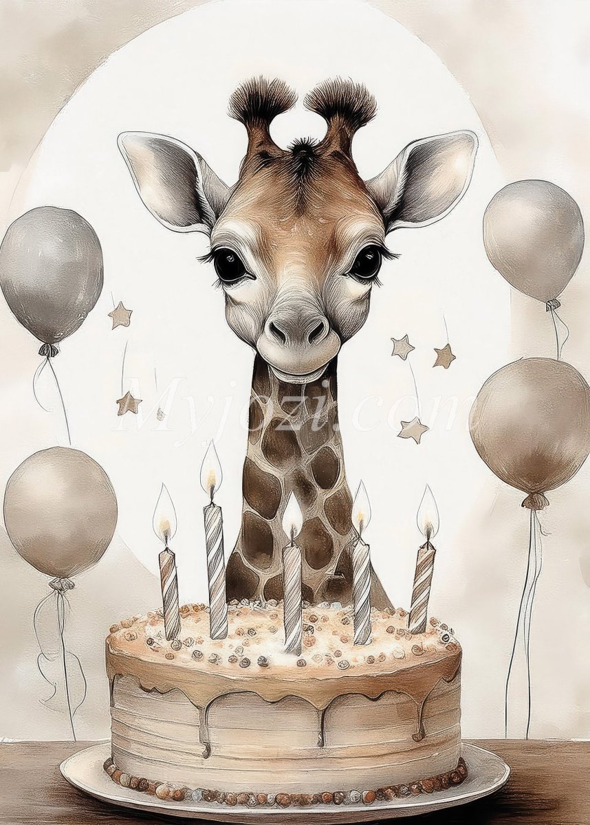 Evelia Djurposter - Giraffens födelsedag - Bild 2