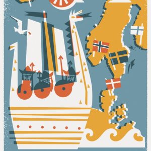 Lands of the Vikings by Christina Hägerfors, Affisch 50 x 70 cm