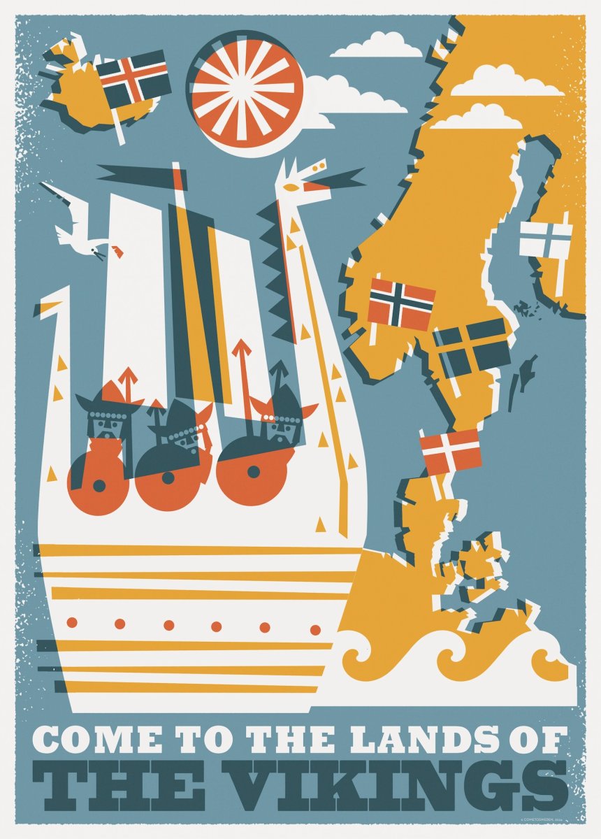 Lands of the Vikings by Christina Hägerfors, Affisch 50 x 70 cm