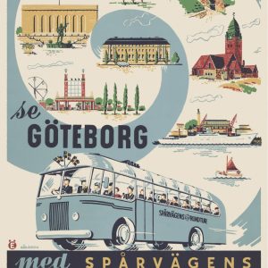 Se Göteborg med rundtursbussar, Affisch 50×70 cm