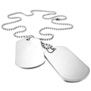Silver militär man halsband